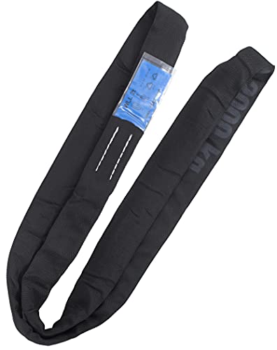 2 Tonne Black Endless Round Sling Lifting Polyester Circular Webbing Cargo Strap Hoist Strop Certified EN1492 CE (1.5mtr)