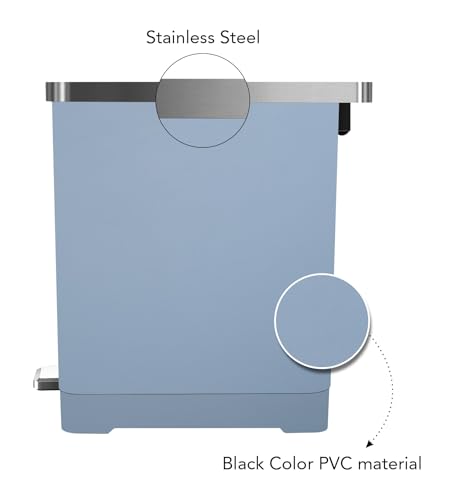 Image of Obsessions EKO 10L Plastic Step Bin with Pedal, Waste Storage Trash Can, Blue
