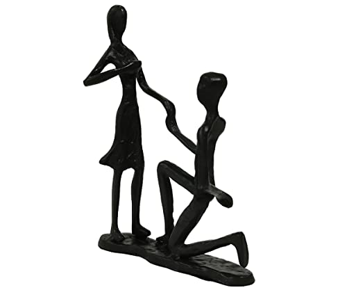 QTECLOR Eisen Paar Skulpturen Abstrakte Moderne Akzente 6. 11. 26. 40. 50. Jahrestag Home Decor Handgefertigte Kunst Metall Statue Geschenke für Sie Liebe Figurine Cover