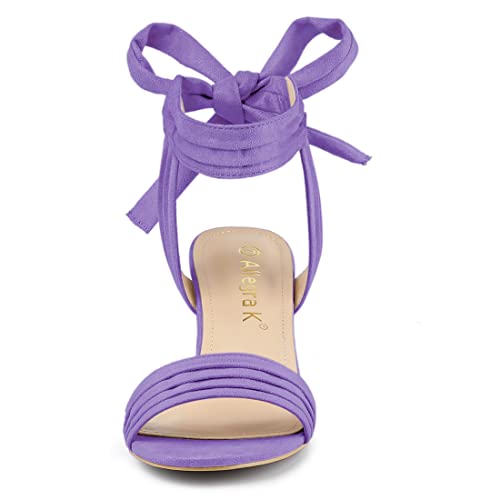 Image of Allegra K Women's Open Toe Ankle Tie Back Block Heels Sandals