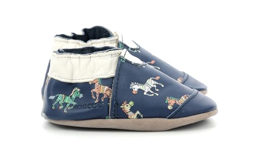 Chausson Garçon Crazy Zebra Robeez en cuir véritable fait pour durer