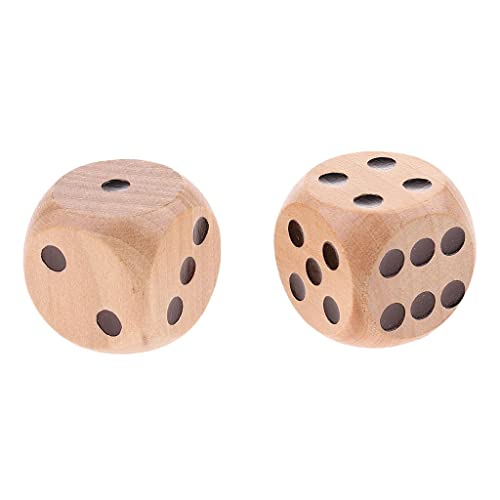 Dados de madera de seis caras MagiDeal pack de 10 unidades para juegos de mesa tradicionales 3