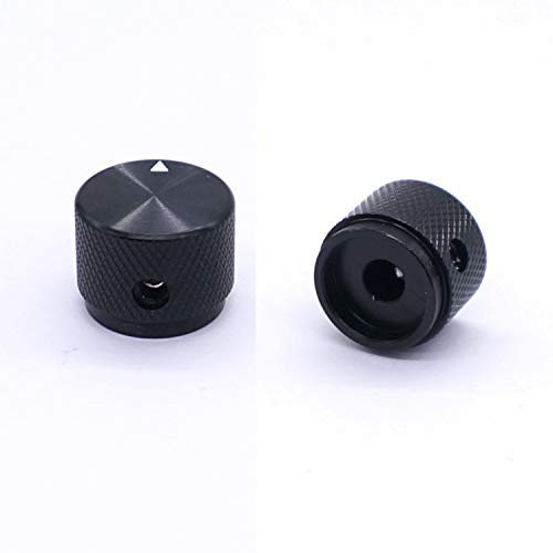 Image of Taiss / 2pcs Black Aluminum Rotary Electronic Control Potentiometer Knob for 6 mm Diameter Shaft, Volume Control Knobs, Audio knob, Guitar KnobsiA'Switch Knobs, 20mm Dia. x 15.5mm Height