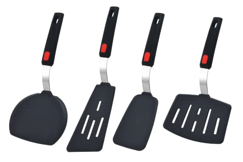 Comparison: Best Spatula For Non Stick Pans 11 Silicone Spatula Turner Set of 4, Wiztoynia 600°F Heat Resistant Cooking Spatulas for Nonstick Cookware, BPA Free Rubber Spatula Large Kitchen Utensils Set for Egg, Pancake, Burger, Fish
