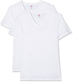 Ajuste Cómodo Levi\'s 00SF V-Neck 2P Ropa Interior, Hombre, 2, Blanco (White), X-Large (Tamaño del Fabricante:040)