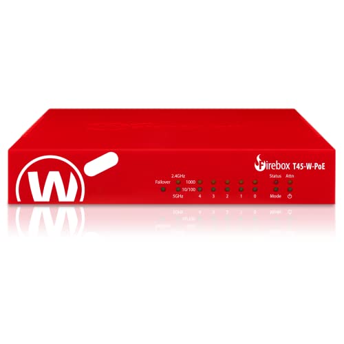 Image of WatchGuard Firebox T45-W-PoE Network Security Appliance with 3 Year Total Security Suite License - Advanced Firewall, VPN, Intrusion Prevention (WGT48643-US)