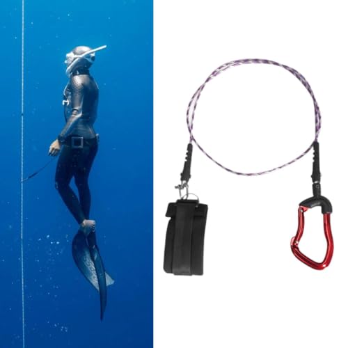 Cable antiperdida de acero inoxidable para buceo libre y apnea con pulsera regulable 5