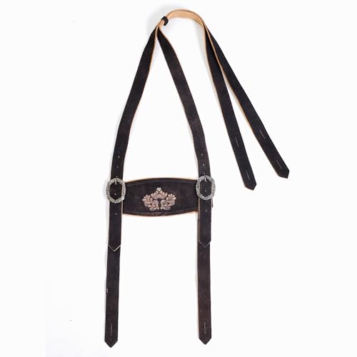 Image of Bavarian Suspenders for men | Authentic Lederhosen suspenders with buckles for Oktoberfest Costume