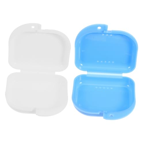 WOFASHPURET 2pcs Portable Retainer Holder Case Lightweight Brace Box for Travel Compact Design for Easy Cleaning Secure Storage for and Aligners Durable Material