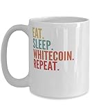 Whitecoin Crypto, Eat Sleep Whitecoin Repeat Mug 15oz, white