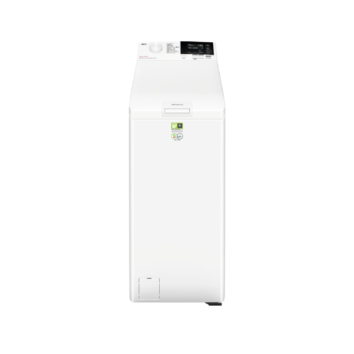 AEG LTA6G7331E, Rondella di carico superiore 7 Kg, 1300 rpm, Libera installazione, Funzione Prosense, Soft Opening, Programma Timesave, Cassetto LiquiSystem, Display LCD, Serie 6000, Bianco, Classe A