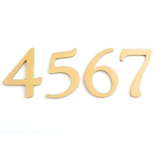 Mellewell 2-1/2 Self-Adhesive Solid Brass Floating House Numbers Door Sign, Number 7 Seven
