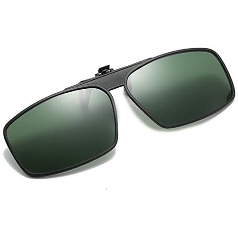 DAUCO Aufstecker Sonnenbrille Clip für Brillenträger Überzieh-Sonnenbrille mit Brillen-Etui für Herren und Damen Cover
