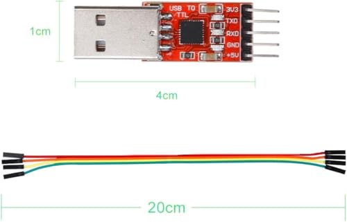 Image of USB to TTL UART Module Serial Converter CP2102, 6-Pin Connector, Reliable Communication for Rduino Projects and Prototyping