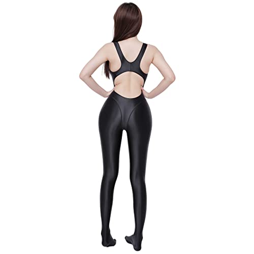 LEOHEX Satijn Spandex Unitard Catsuit Glanzende Bodysuit Bodycon Clubwear - Image 3