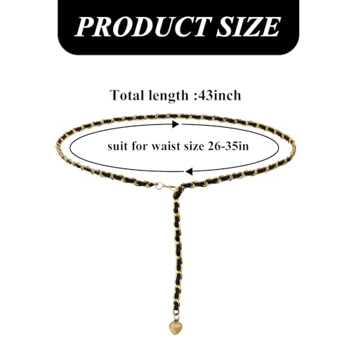 Women's Chain Belt - Adjustable Leather Waist Belt for Dress Pants & Jeans2