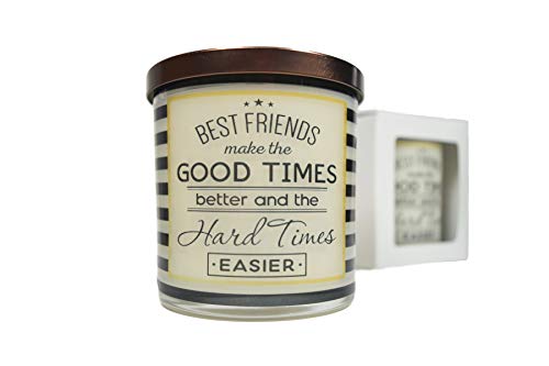 Amazon Com Best Friends Make The Good Times Better And The Hard Times Easier Candle Natural Soy Candle Gift Idea Message Candle Gift For Friend Handmade Products