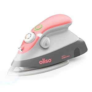 Oliso M3Pro Project Steam Iron with Solemate – for Sewing, Quilting, Crafting, and Travel | 1000 Watt Ceramic Soleplate Steam Iron | Coral