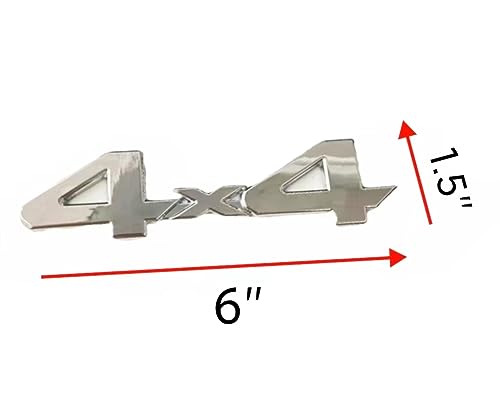 Image of 2X 4X4 Emblem Emblem 3D Nameplate Decal Suitable for 1500 2500 3500 (Silver)