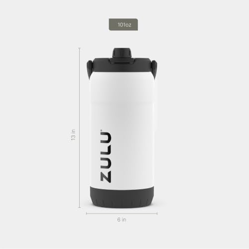 ZULU Goals 101oz Vacuum Triple Wall Insulated | Large Stainless Steel Water Bottle Thermoses with Carry Handle | Chug and Straw Spout | Travel, Gym, Hiking, Camping | 120 Hours Cold | White by ZULU - Image 5
