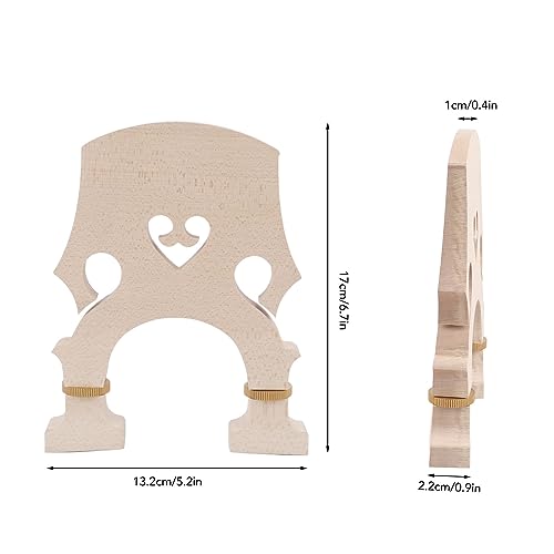 Kontrabassbrücke, Verstellbare Messingschraube, Ahornholz, Verbessert die Leistung (3/4)