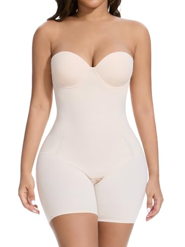 Slimers Strapless Shapewear Tummy Control: Strapless Body Shaper For Women With Built In Bra - Shapewear Bodysuit for Dress