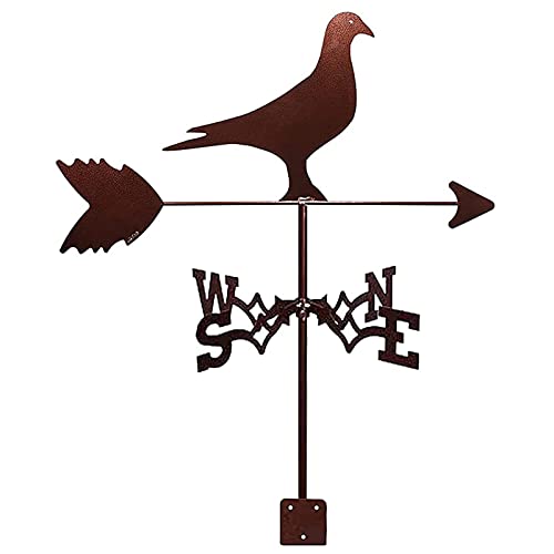 Girouette oiseau en métal marron résistante pour lire la direction du vent