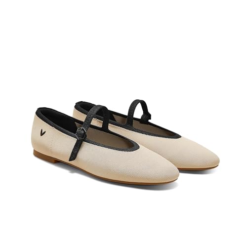 Image of VIVAIA Nelly Women's Mary Jane Flats Comfortable Almond Toe Ballet Flat Shoe Lightweight Soft Versatility Dress Shoes