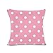 Chengxun Różowa poszewka na poduszkę 45 x 45 cm biały pasek kropki kwadratowa poszewka na poduszkę poszewka na poduszkę sofa sypialnia dekoracja poduszka różowe poszewki na poduszki (różowe kropki)