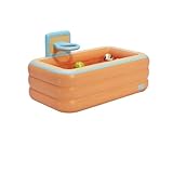 Bañera Hinchable Bañeras inflables plegables for todo el cuerpo, baño de vapor, piscina interior, portátil for adultos(Orange A 150x84x50cm)