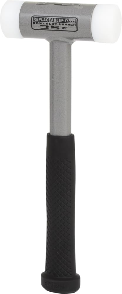 KS Tools 140.5272 Mazzuola, Antirimbalzo, con Manico Tubolare in Acciaio Stabile e Robusto, Teste Intercambiabili in Resistente Polia mmide Antischeggia Peso 590 G, 295 mm