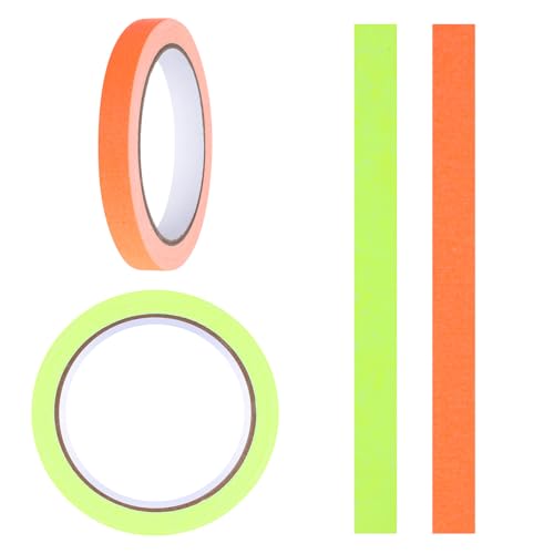 Image of Fluorescent Spike Tape-1 /2 inch x 11 Yards,Spike Tape Set,2 Bright Colors,Multipurpose Neon Gaffer Tape Stage Marking, Party and Art Crafts DIY Projects(Yellow + Orange)