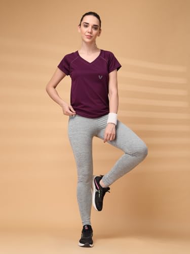 Image of UZARUS Women's V-Neck Sports T-Shirt | Pack of 2 | Gym, Yoga & Activewear Top