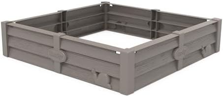 Smoby Life Square Garden Sandbox or Square Vegetable Garden for Smoby Houses 76 x 76 cm – Tarpaulin Included – Recycled Material – for Ages 2 and Above – Made in France