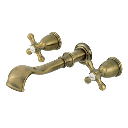 Kingston Brass KS5023AX Two-Handle Wall Mount Roman Tub Faucet, Antique Brass