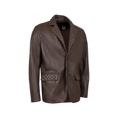 Rauly Lambskin Leather Blazer Men Casual Coat With Quilted Design– Notched Collar Style Ultimate Leather Blazer for Men2