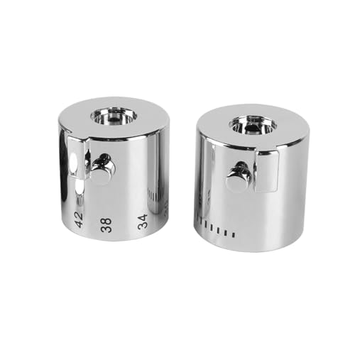 Tiardey Shower Control Handle 1 Pair Water Control Handle Knob Chrome for Bathtub Shower, Silver, 42.5 mm x 40 mm - Image 2