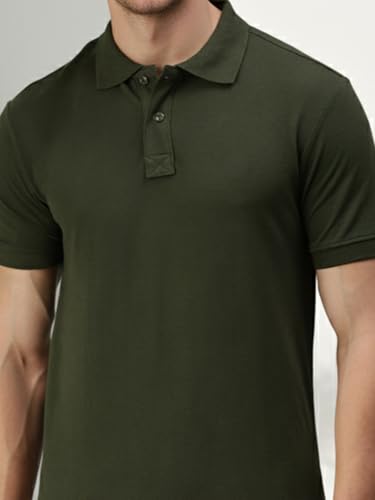 Image of Lux Cozi Men's Cotton Solid Polo Tshirt | Collar Tshirts | Half Sleeves | Stylish & Premium All Day Wear | Pack of 1