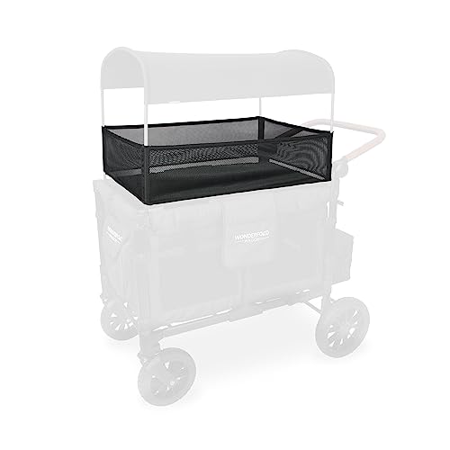 WONDERFOLD 4-Sided Shade Net Stroller Wagon Accessory Featuring 360 Degrees of Coverage Made with Lightweight Mesh Sides for Ventilation and Visibility (W4 Elite/Luxe)