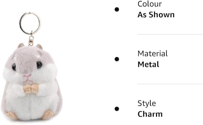 Clockjuan Hamster-Schlüsselanhänger, Plüsch-Anhänger, Handtaschen-Anhänger, Taschenzubehör, Damen-Schlüsselanhänger für Rucksäcke, Accessoires, Geschenke