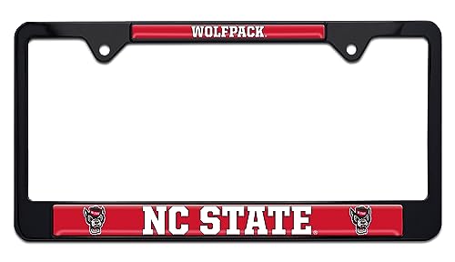 North Carolina State Metal License Plate Frame (Black Mascot)