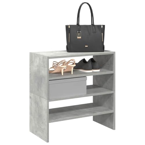Nqyjm Zapateros 2 uds apilables Gris hormigón 60x30x30,5 cm Mueble Zapateros,Zapatero lndependiente para Entrada