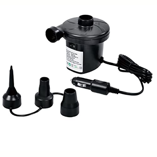 COYOUCO Electric Pump with 3 Nozzles Portable Quick Air Inflator for Camping Inflatables, Air Mattress Beds, Inflatable Couch, Pool Toys.,11.4x10x11.6cm