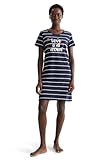 nightshirt männer Kurzärmliges Nachthemd aus weichem Jersey im Streifen-Design. Vorderseitiger Schriftzug und kleine Herz-Prints.