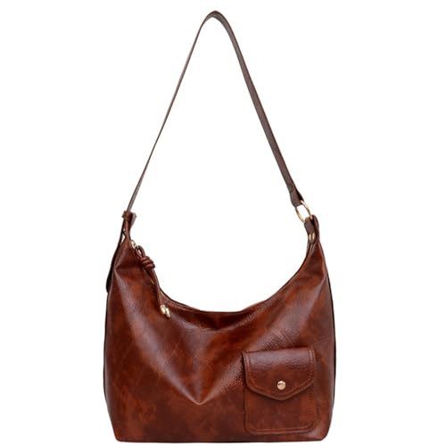 Sac à bandoulière en cuir synthétique souple en forme de croissant avec sangle ajustable