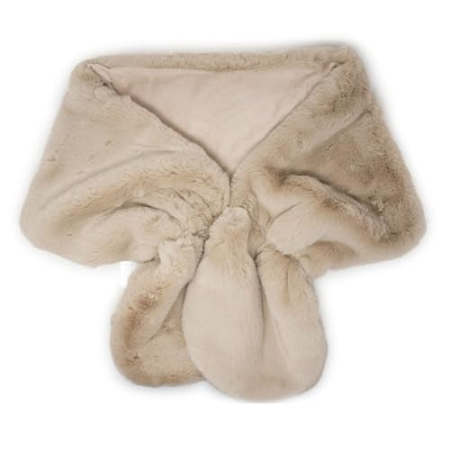 Emila Stola di pelliccia ecologica elegante coprispalle per x Matrimonio mantella calda pelo lungo ecopelliccia copri abito da cerimonia scialle signora invernale autunno inverno 2025 2026 Beige