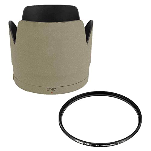 NinoLite 2個セット ET-87、EF70-200mm F2.8L IS III USM、EF70-200mm F2.8L IS II USM 対応レンズフード + UVフィルター77mm オフホワイト+黒 NinoLite 2個セット ET-87、EF70-200mm F2.8L IS III USM、EF70-200mm F2.8L IS II USM 対応レンズフード + UVフィルター77mm オフホワイト+黒