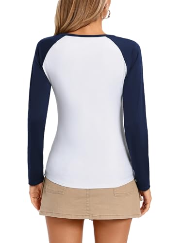 Kate Kasin Womens Henley Long Sleeve Shirts, Juniors Tops for Teen Girls, Cute Baseball Shirt School Trendy Clothes4