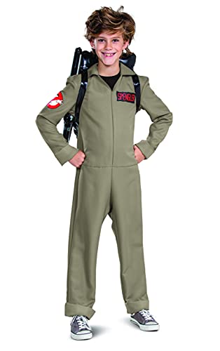 Disguise Ghostbusters Costumes for Kids, Official Ghostbusters Afterlife Movie Costume Jumpsuit with Inflatable Proton Pack, Classic Kids Size Large (10-12)