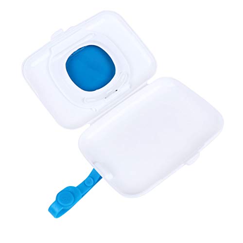 Healifty Wet Wipe Box Portable Refillable Baby Wipes Dispenser Holder Wipes Carrying Case for Travel Home Office (Blue)